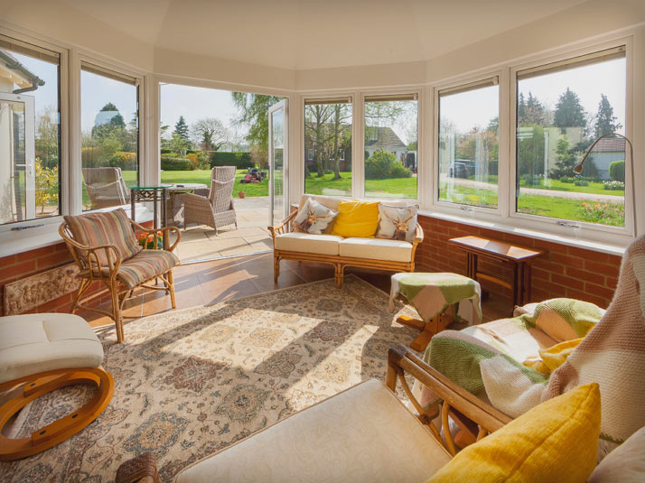 View to garden from inside Conservatory