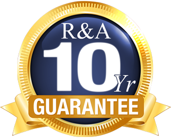 R & A Windows standard installation 10 Year Guarantee Sticker